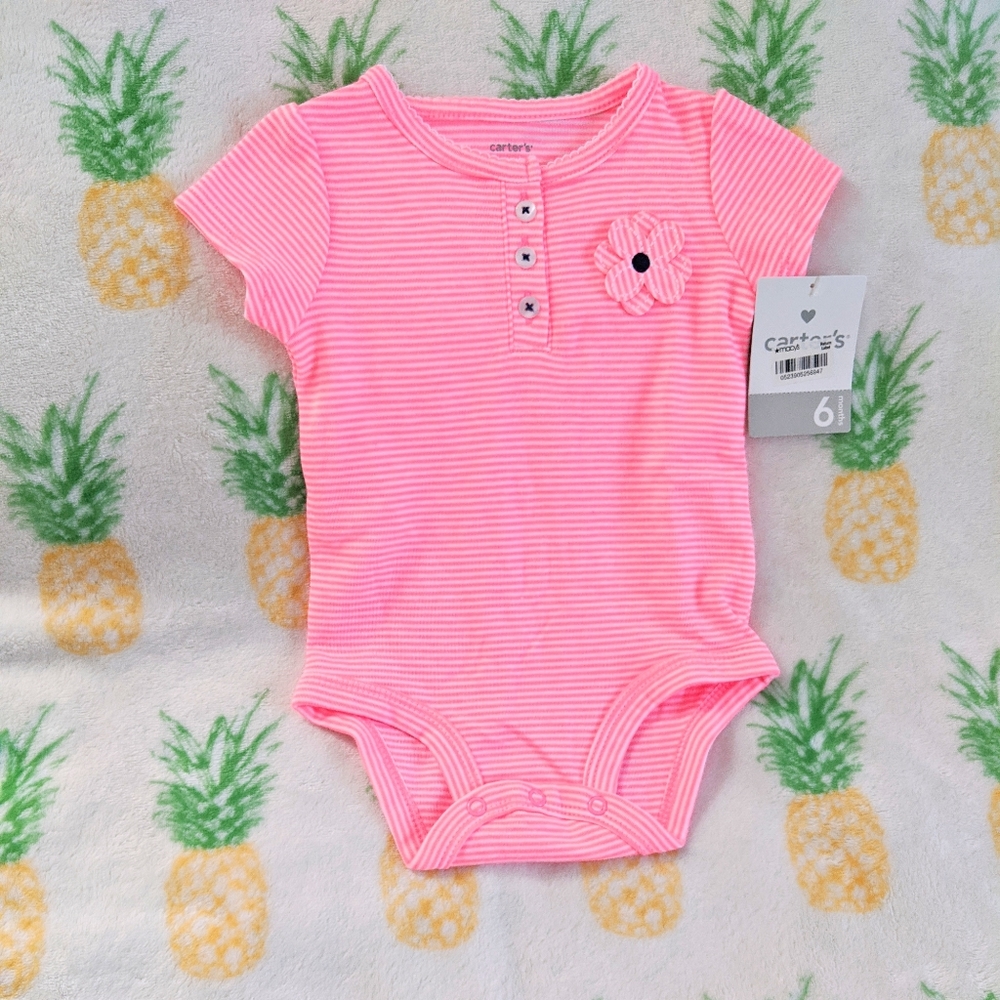 Carter's Neon Pink & Navy onesie